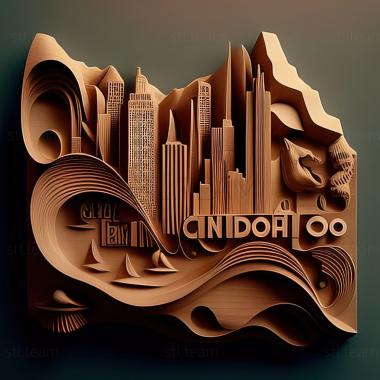 3D модель Чикаго Іллінойс (STL)